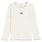 Cool Club, Bluza cu maneca lunga pentru fete, din tricot striat, ecru