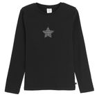Cool Club, Bluza cu maneca lunga pentru fete, din tricot striat, negru