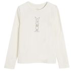 Cool Club, Bluza cu maneca lunga pentru fete, ecru, imprimeu Zen master