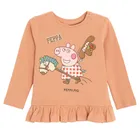 Cool Club, Bluza cu maneca lunga pentru fete, maro, imprimeu Peppa Pig