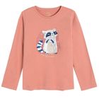 Cool Club, Bluza cu maneca lunga pentru fete, roz, imprimeu raton, paiete duble