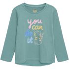 Cool Club, Bluza cu maneca lunga pentru fete, verde, imprimeu pisica, You can do it