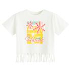 Cool Club, Bluza cu maneca scurta pentru fete, crop top, alb