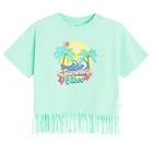 Cool Club, Bluza cu maneca scurta pentru fete, crop top, turcoaz