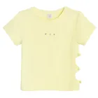 Cool Club, Bluza cu maneca scurta pentru fete, din tricot striat, galben