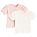 Cool Club, Bluza cu maneca scurta pentru fete, din tricot striat, mix, set, 2 buc.