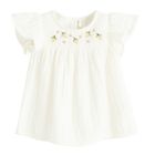 Cool Club, Bluza cu maneca scurta pentru fete, muselina, ecru