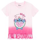 Cool Club, Bluza cu maneca scurta pentru fete, roz, imprimeu Lilo si Stitch