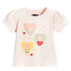 Cool Club, Bluza cu maneca scurta pentru fete, roz, imprimeu Peppa Pig
