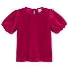 Cool Club, Bluza cu maneca scurta pentru fete, velur, rosu