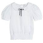 Cool Club, Bluza cu maneca scurta si guler pentru fete, alb