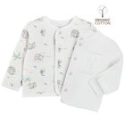Cool Club, Bluza cu nasturi pentru bebelusi, bumbac organic, ecru, imprimeu Dumbo, set 2 buc.