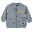 Cool Club, Bluza matlasata cu fermoar pentru baieti, albastru, imprimeu balene