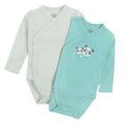 Cool Club, Body cu maneca lunga pentru baieti, gri, verde, set, 2 buc.
