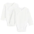 Cool Club, Body cu maneca lunga pentru bebelusi, bumbac organic, alb, set, 2 buc.