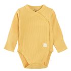Cool Club, Body cu maneca lunga pentru bebelusi, din tricot striat, galben-mustar