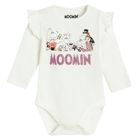 Cool Club, Body cu maneca lunga pentru fete, alb, imprimeu Moomins