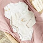 Cool Club, Body cu maneca lunga pentru fete, alb, imprimeu Winnie the Pooh, set, 2 buc.