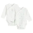 Cool Club, Body cu maneca lunga pentru fete, alb, set, 2 buc.
