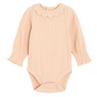 Cool Club, Body cu maneca lunga pentru fete, din tricot striat, roz