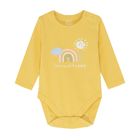 Cool Club, Body cu maneca lunga pentru fete, galben, imprimeu Love and happy