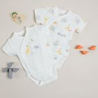 Cool Club, Body cu maneca scurta pentru bebelusi, ecru, set, 2 buc.