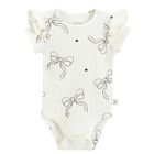 Cool Club, Body cu maneca scurta pentru fete, din tricot striat, alb
