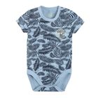 Cool Club, Body pentru baieti cu maneca scurta, albastru, imprimeu frunze, Jump into summer