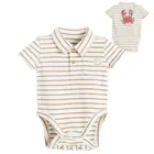 Cool Club, Body polo pentru baieti cu maneca scurta, frotte, bej