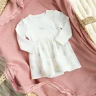 Cool Club, Body-rochie cu maneca lunga pentru fete, muselina, alb