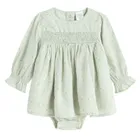 Cool Club, Body-rochie cu maneca lunga pentru fete, verde