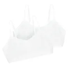 Cool Club, Bustiera pentru fete, din tricot striat, alb, microfibra, set, 2 buc.