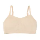 Cool Club, Bustiera pentru fete, din tricot striat, bej, microfibra