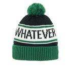 Cool Club, Caciula cu pompon pentru baieti, negru-verde, imprimeu Whatever