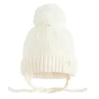 Cool Club, Caciula cu pompon pentru fete, cu snur, alb