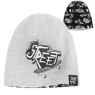 Cool Club, Caciula pentru baieti, cu doua fete, negru-gri