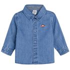 Cool Club, Camasa de blugi cu maneca lunga pentru baieti, denim, imprimeu dinozaur