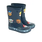 Cool Club, Cizme de cauciuc pentru baieti, bleumarin, talpa Barefoot, imprimeu Paw Patrol
