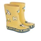 Cool Club, Cizme de cauciuc pentru baieti, galben, talpa Barefoot, imprimeu Mickey Mouse