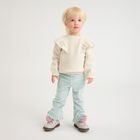 Cool Club, Colanti pentru fete, evazati, velur, din tricot striat, albastru