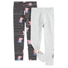Cool Club, Colanti pentru fete, gri, negru-grafit, imprimeu Peppa Pig, set 2 buc.