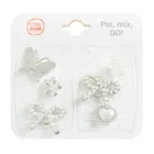 Cool Club, Decoratiuni pentru incaltaminte pentru fete, argintiu, set, 6 buc.