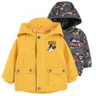 Cool Club, Geaca cu gluga pentru baieti, 3in1, galben-granit, imprimeu Mickey Mouse