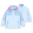 Cool Club, Geaca de ploaie cu gluga pentru fete, 3in1, Bluza polar cu fermoar, albastru