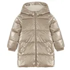 Cool Club, Geaca lunga cu gluga pentru fete, calduroasa, auriu