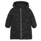 Cool Club, Geaca lunga cu gluga pentru fete, calduroasa, negru