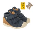 Cool Club, Ghete pentru baieti, bleumarin, model ursulet, brant din piele, talpa Bio-Fit