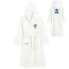 Cool Club, Halat de baie cu gluga pentru fete, alb, imprimeu Lilo si Stitch