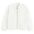 Cool Club, Hanorac bomber pentru fete, cu fermoar, alb