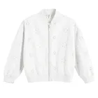 Cool Club, Hanorac bomber pentru fete, cu fermoar, alb